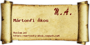 Mártonfi Ákos névjegykártya